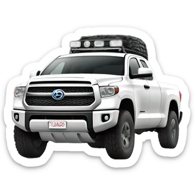 White tundra off roading  sticker