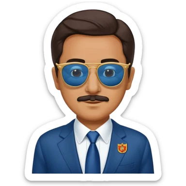 Spanish president with sunglasses, classic blue Telegram sticker sticker