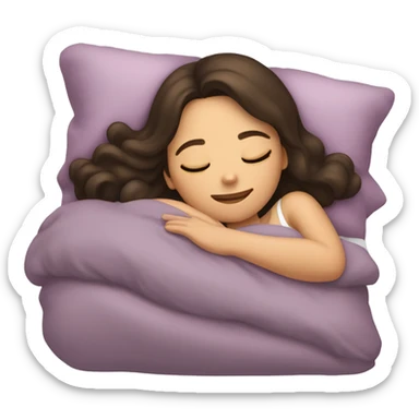 Brunette girl sleeping sticker