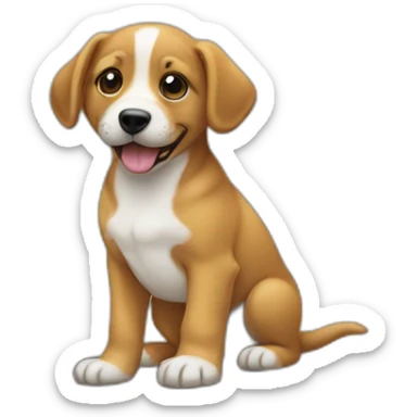 puppy besides the dashboard on the laptop sticker