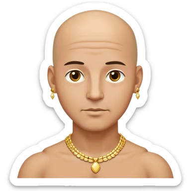 bald man with jewelry portrait sticker