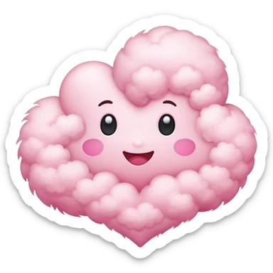 pink cloud with hearts sticker