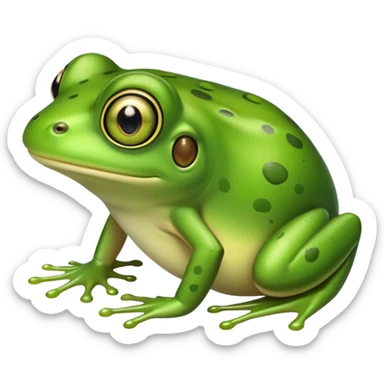 cute green frog with big eyes sticker