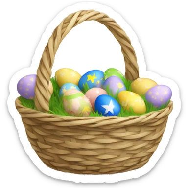 easter basket with eu flag eggs sticker