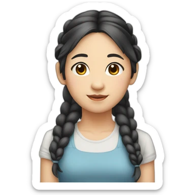 asian pigtails sticker