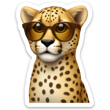 cheetah with sunglassss  sticker