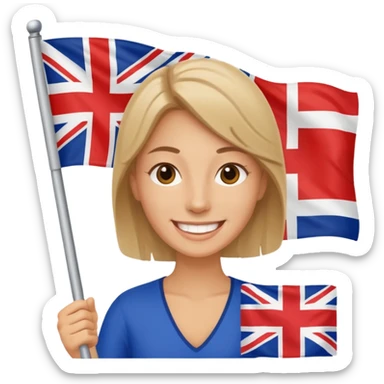 a tourist with an English flag sticker