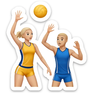 👩🏻‍❤️‍👨🏻+🏐 sticker