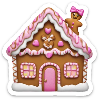 Gingerbread house with a pink bow  sticker