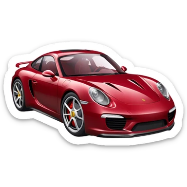 Wine red porsche sticker
