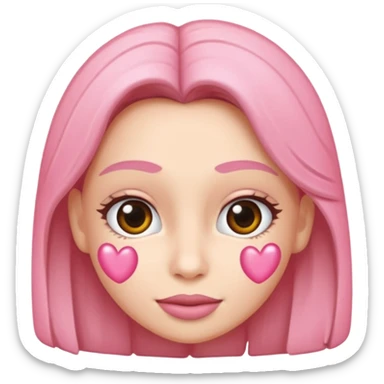 Um coração cor de rosa claro enormee,sem cara e atenção com vários acessórios super fofoss sticker