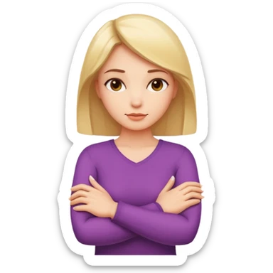 Woman Gesturing No, A woman with arms crossed forming an 'X' sticker