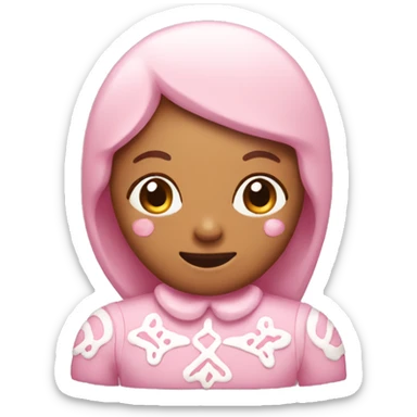 pastel pink gingerbread woman sticker