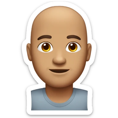 Bald brown skin fat man sticker