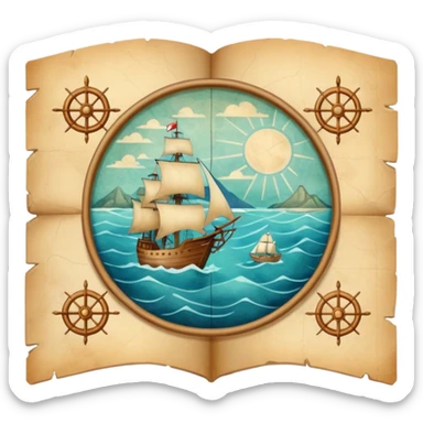sea navigation map. sticker