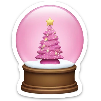 Pink Christmas snow globe sticker