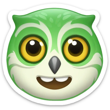 Duolingo green owl smile sticker