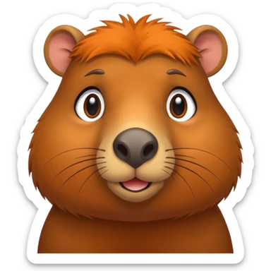 A capybara cartoon style sticker