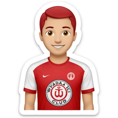 Create a emoji for a widad athletic club fan real t chirt sticker