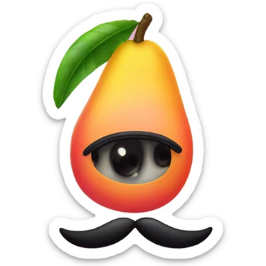 Mango with lashes  sticker