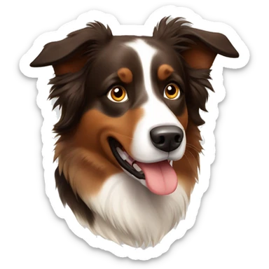 Brown Australian shepherd border collie  sticker