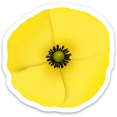 Yellow poppy sticker