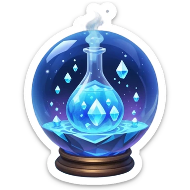 Blue Magic Fantasy Potion, Ball Circle Low Poly sticker