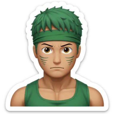 Real zoro remove face mark sticker