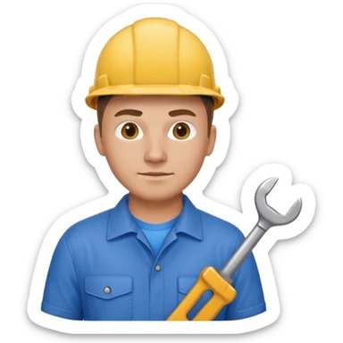 realistic ukrainian engineer with wrench sticker