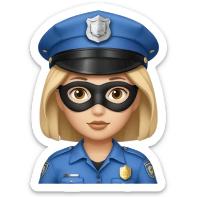 thief with police hat, thief mask,prison dress. sticker