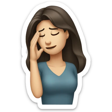 Brunette girl doing a facepalm sticker