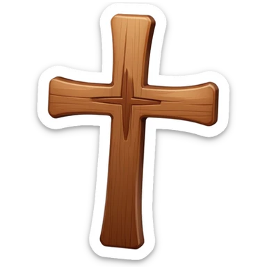 A smooth Wooden cross  sticker