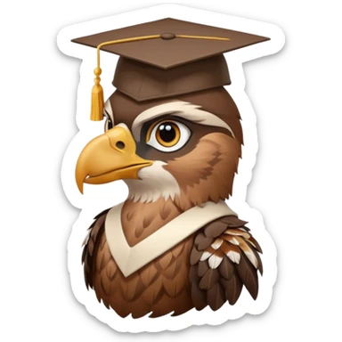 falcon with a grad cap - semi realistic sticker