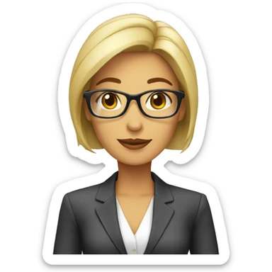 buisnesswoman with glass sticker