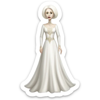 a white alien woman full body in Romanov dress sticker