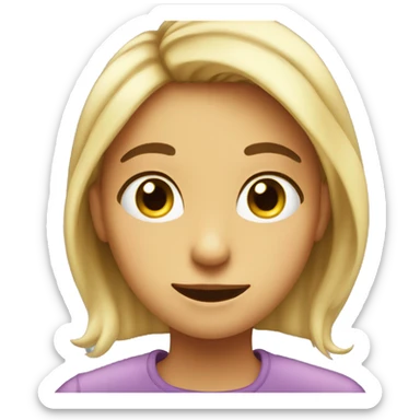 Create a girl face with an emotion kind of weirded out, doesn't know what to say, but happyy sticker