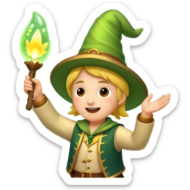 forest bard cheering with firefly burst sticker
