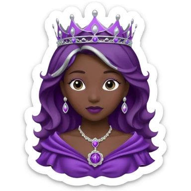 Purple shadow rose silver circle plaque with silver tiara sticker