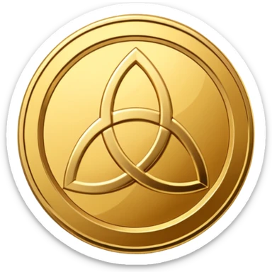 Gold coin with a triquetra on it sticker
