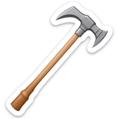 Clash of Clans aesthetic: Cinematic Playful Pixel 3D isometric Pickaxe Emoji, rendered in a 3D vector-style similar to standard emojis with minimal shading and bold, simplified shapes. A compact, distinct form with signature details, softly glowing with a pixelated adventure charm. Simplified yet unmistakably iconic, highly detailed and consistent, glowing with a soft radiance and high shine. Stylized with a touch of classic pixel-art charm and a soft glowing outline, capturing the essence of a beloved gaming relic with a friendly, playful manner! sticker