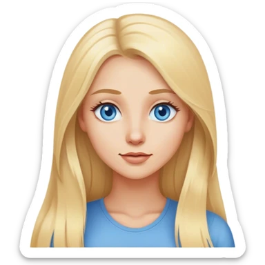 A beautiful blonde with long hair and blue eyes came up with an idea sticker