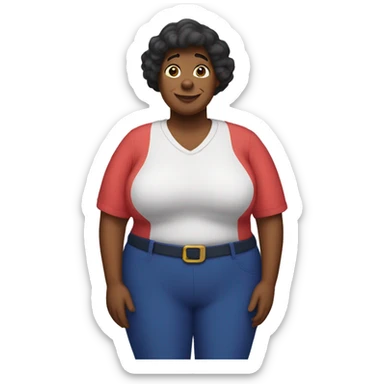 A picture of fat Albert if he was a female  sticker