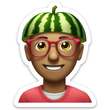 watermelon with nerdy glasses on, he is drooling because of how dumb and stupid he is. but deep down, he is loved. so much so, that he is missed. sticker