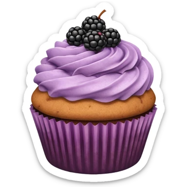 cupcake with cinnamon dusting & blackberry on top sticker