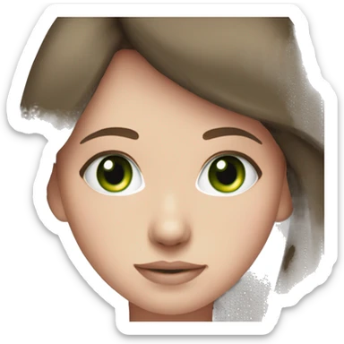 brown hair green eye girl pink iqos sticker