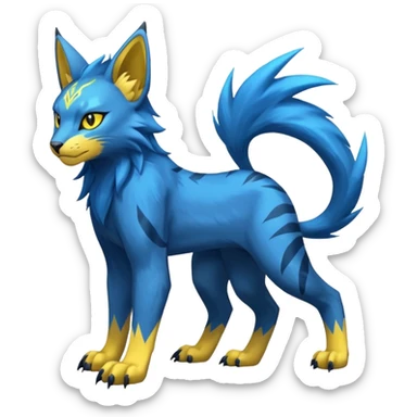 Electrike-Manectric-Luxray-Bobcat-Fakémon-fusion-animal-creature, full body  sticker