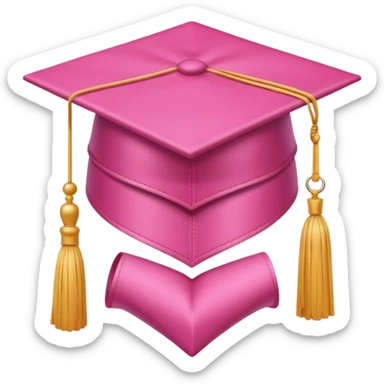 Pink graduation cap sticker