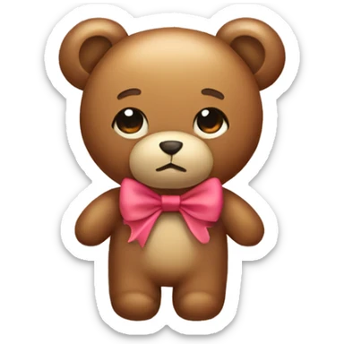 teddy bear with a bow sticker