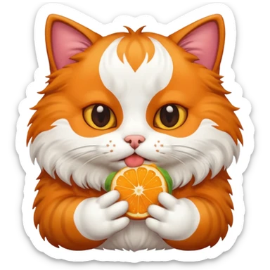 A gay cat eating a dog sticker