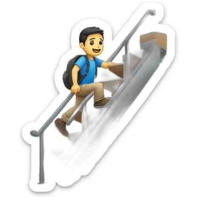 Un papi qui descend les escaliers sticker